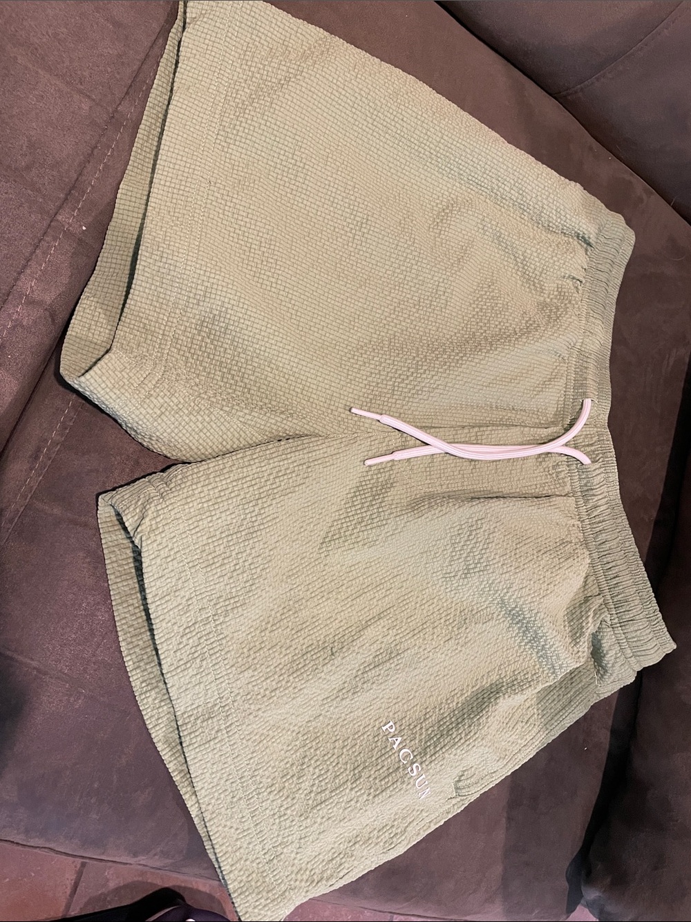 PacSun Light Green Textured Swim Shorts